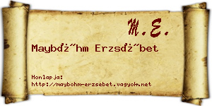 Mayböhm Erzsébet névjegykártya