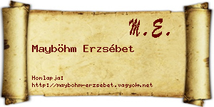 Mayböhm Erzsébet névjegykártya